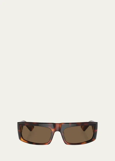 KHAITE X OLIVER PEOPLES BOLD ACETATE RECTANGLE SUNGLASSES