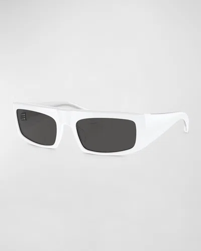 Khaite X Oliver Peoples Bold Acetate Rectangle Sunglasses In White