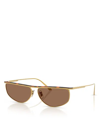 Khaite X Oliver Peoples Irregular Oval Sunglasses, 59mm In Brown