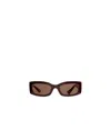 Khaite Ov5575su Rectangle Acetate Sunglasses In Burgundy Red/brown