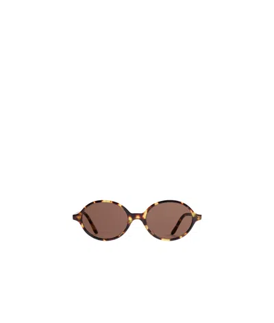 Khaite X Oliver Peoples Logo Sunglasses In Vintage Dtb/brown