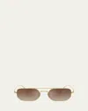 Khaite Ov1351s Pillow Sunglasses In Gold
