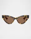 Khaite Ov5573su Cat-eye Sunglasses In Dark Brown