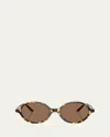 Khaite Ov5574su Oval Acetate Sunglasses In Dark Brown