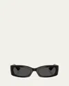 Khaite Ov5575su Rectangle Acetate Sunglasses In Black