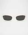 Khaite Ov5575su Rectangle Acetate Sunglasses In Dark Grey