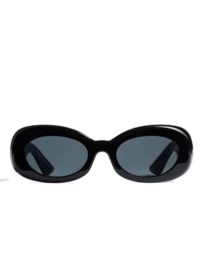 Khaite X Oliver Peoples Oval-frame Sunglasses In Black