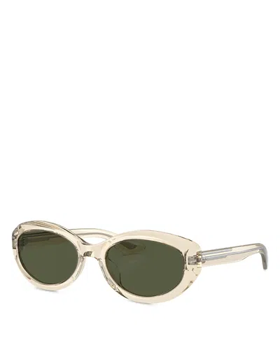 Khaite X Oliver Peoples Oval Sunglasses, 53mm In Sand