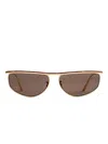 Khaite X Oliver Peoples 1986c Flat-top Sunglasses In Brown
