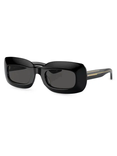 Khaite X Oliver Peoples Women's 0ov5548su 49mm Rectangular Sunglasses In Black Dark Grey