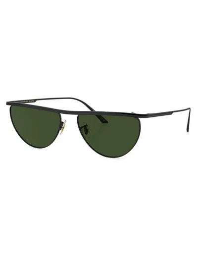 Khaite Women's 1984c 56mm Metal Sunglasses In Black Dark Green