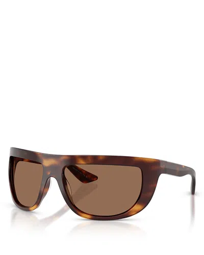 Khaite X Oliver Peoples Wraparound Sunglasses, 65mm In Brown