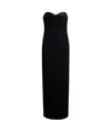 Khaite Yael Peeping Bustier Strapless Column Gown In Black
