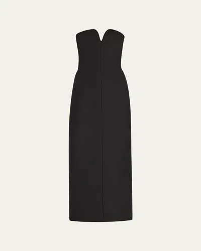 Khaite Yao Strapless Grain De Poudre Gown In Black