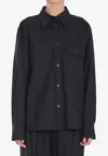 Khaite Yatty Shirt In Tropical Wool In Black