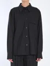 Khaite Yatty Shirt In Tropical Wool In Black