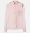 Khaite Yatty Button Down Semi-sheer Blouse In Pink