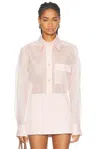 Khaite Yatty Silk-organza Shirt In Soft Pink
