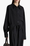 Khaite Yatty Shirt In Tropical Wool In Black
