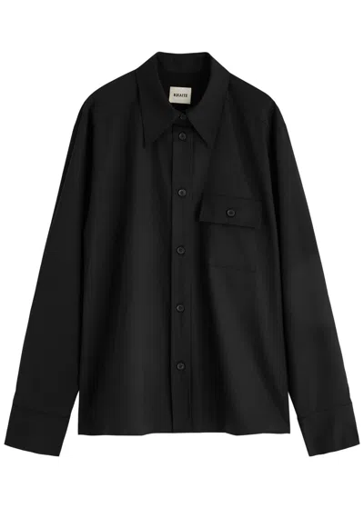 Khaite Yatty Wool Shirt In Black