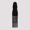Khaite Black Ribbed Knit Turtleneck Maxi Dress In Black