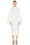 Khaite Zelma Oversized Cotton-sateen Midi Dress In White
