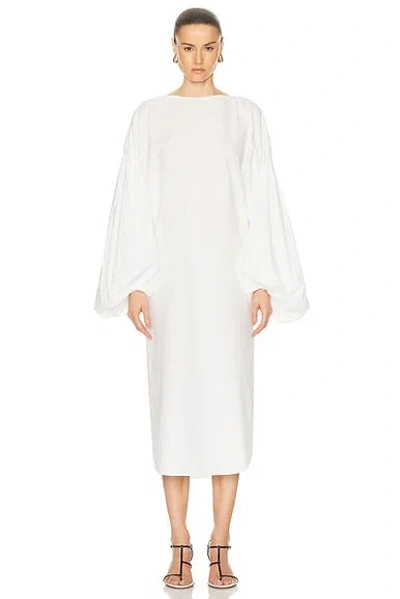 Khaite Zelma Oversized Cotton-sateen Midi Dress In White