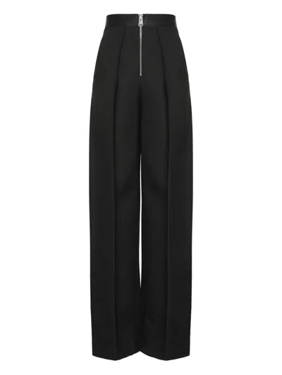 Khaite The Marine Wide-leg Trousers In Black Fabric