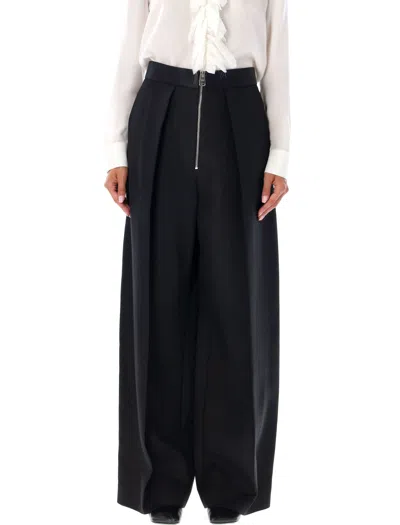 Khaite Womens Maris High-rise Straight-leg Wool-blend Trousers Black