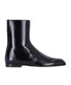 Khaite Colt Leather Ankle Boots In Black