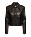 Khaite The Cordelia Leather Jacket In Brown
