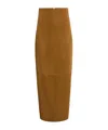 Khaite Loxley Long Pencil Leather Skirt In Brown