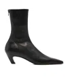 Khaite Arizona Leather Ankle Boots In Black