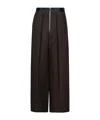 Khaite Marine Brown Viscose Blend Pants In Black