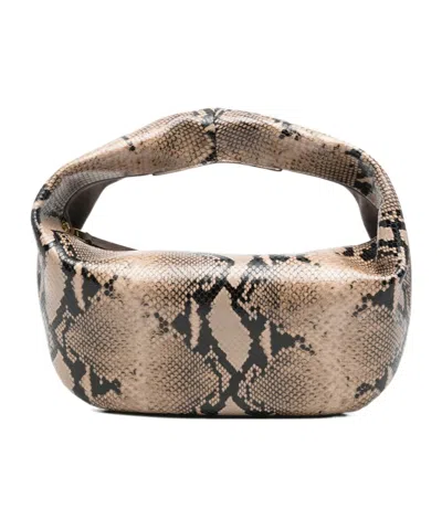 Khaite Medium Olivia Snake-effect Tote Bag In Neutral