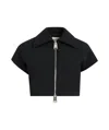 Khaite Robin Cropped Zip-front Top In Black