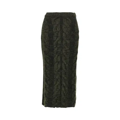 Khaite 'ziva' Knitted Long Skirt In Black