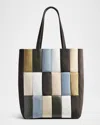 Khaite Zoe Multicolor Patchwork Leather Tote Bag