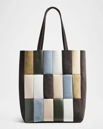 Khaite Zoe Multicolor Patchwork Leather Tote Bag