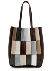 Khaite Womens Dark Brown Multi Zoe Patchwork Leather Tote Bag In Multi