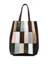 Khaite Zoe Patchwork Suede Tote Bag In Brown