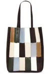 Khaite Womens Dark Brown Multi Zoe Patchwork Leather Tote Bag