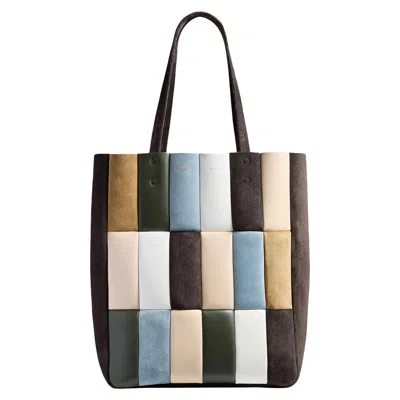 Pre-owned Khaite Zoe Patchwork Tote 'dark Brown/multicolor' | Women's Size Onesize
