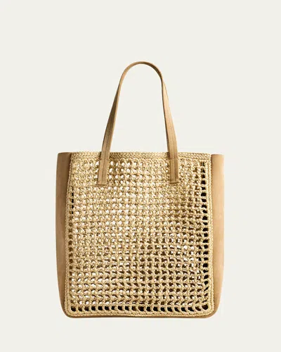 Khaite Zoe Raffia And Suede Tote Bag