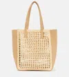 Khaite Zoe Small Suede-trimmed Raffia Tote Bag