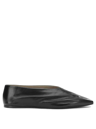 Khaite Almond-toe Leather Pumps In Black