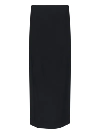 Khaite -style Satin-blend Mini Skirt In Black
