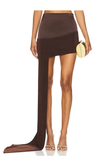 Khanums Asymmetric Mini Skirt In Brown