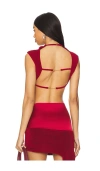Khanums Backless Cropped Tee In Burgundy