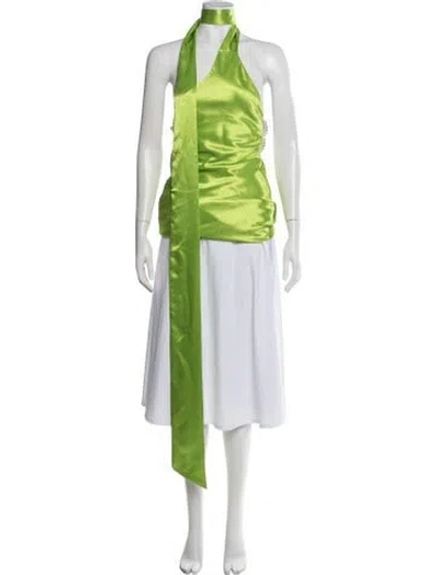 Pre-owned Khanums Halterneck Sleeveless Top In Green